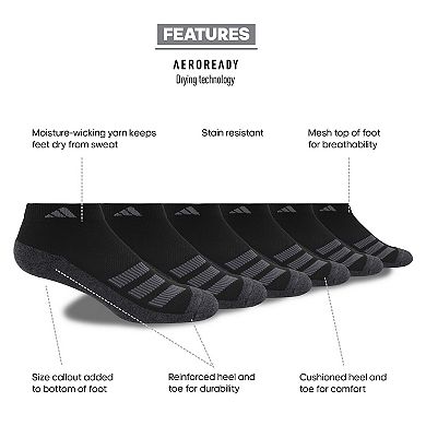 Boy's adidas Cushioned Angle Stripe 6-Pack Low Cut Socks