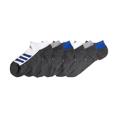 Boy's adidas Cushioned Angle Stripe 6-Pack No Show Socks