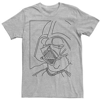 Men's Star Wars Darth Vader Simple Line Drawn Profile Graphic Tee