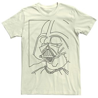 Men's Star Wars Darth Vader Simple Line Drawn Profile Graphic Tee