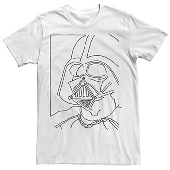 Men's Star Wars Darth Vader Simple Line Drawn Profile Graphic Tee