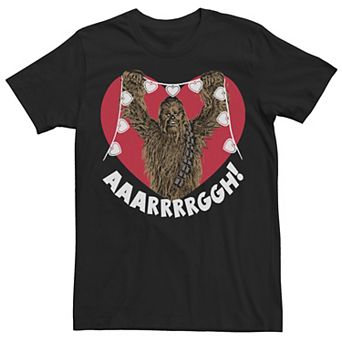 Men's Star Wars Chewbacca Holding Heart Lights Graphic Tee