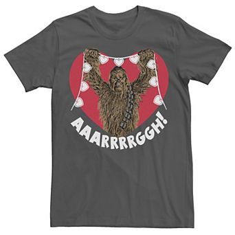 Men's Star Wars Chewbacca Holding Heart Lights Graphic Tee