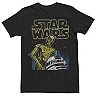Men's Star Wars R2-D2 And C-3PO Title Logo Poster Graphic Tee