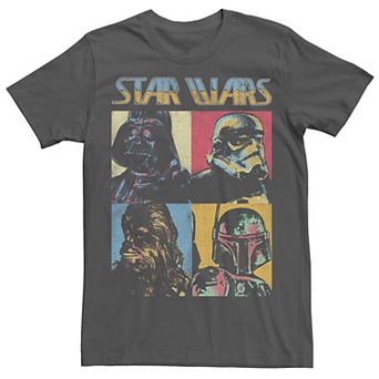 Men's Star Wars Group Shot Classic Portrait Panel Square Graphic Tee