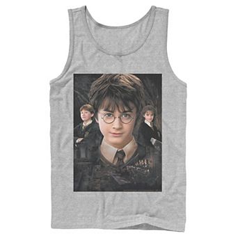 Men's Harry Potter Chamber Of Secrets Harry Ron Hermione Poster Graphic Tank Top