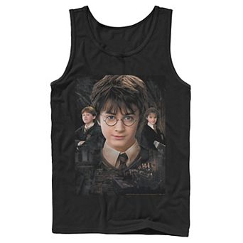 Men's Harry Potter Chamber Of Secrets Harry Ron Hermione Poster Graphic Tank Top