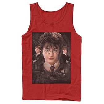 Men's Harry Potter Chamber Of Secrets Harry Ron Hermione Poster Graphic Tank Top