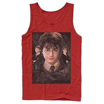 Men's Harry Potter Chamber Of Secrets Harry Ron Hermione Poster Graphic Tank Top