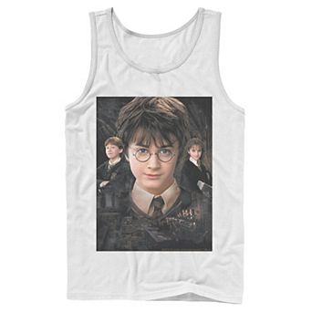 Men's Harry Potter Chamber Of Secrets Harry Ron Hermione Poster Graphic Tank Top