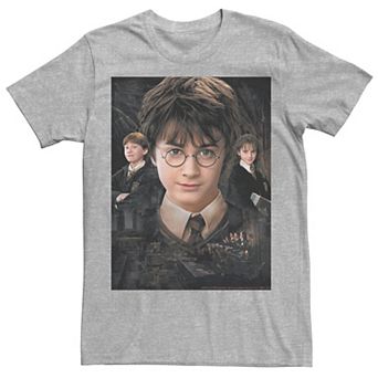 Men's Harry Potter Chamber Of Secrets Harry Ron Hermione Poster Graphic Tee