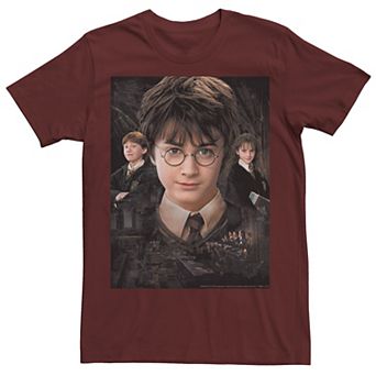 Men's Harry Potter Chamber Of Secrets Harry Ron Hermione Poster Graphic Tee