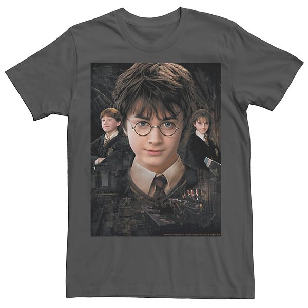 Men's Harry Potter Chamber Of Secrets Harry Ron Hermione Poster Graphic Tee