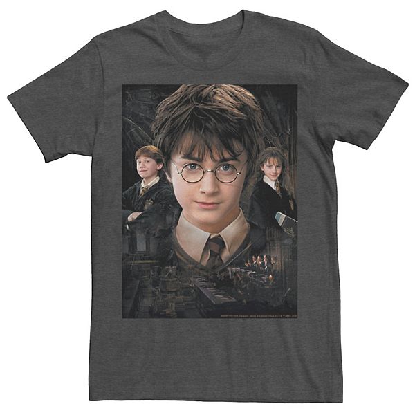 Men's Harry Potter Chamber Of Secrets Harry Ron Hermione Poster Graphic Tee