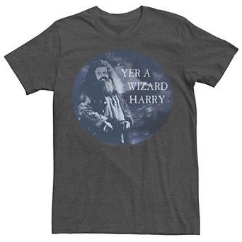 Men's Harry Potter Hagrid Yer A Wizard Harry Portrait Graphic Tee