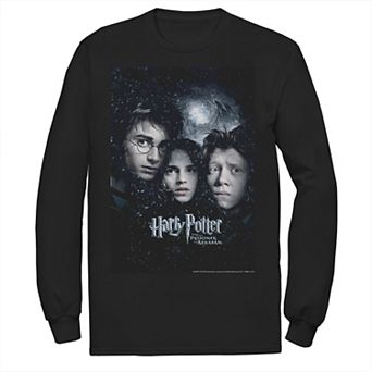 Men's Harry Potter Prisoner Of Azkaban Harry Ron Hermione Poster Long Sleeve Graphic Tee