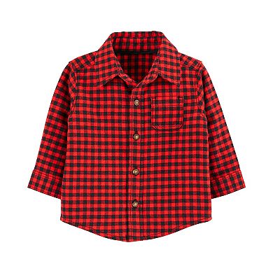 Baby Boy Carter's 2-Piece Plaid Button-Front Shirt & Corduroy Overall Set