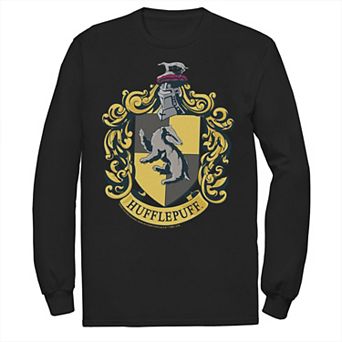 Mens Graphic Teen Guys Harry Potter Mens Goblet Of Hufflepuff House Long Sleeve Graphic Tee