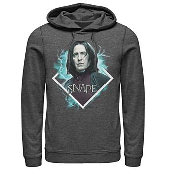 Men's Harry Potter Snape Blue Lightning Character Portrait Graphic Pullover Hoodie