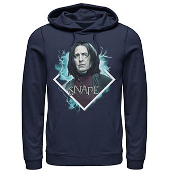 Men's Harry Potter Snape Blue Lightning Character Portrait Graphic Pullover Hoodie
