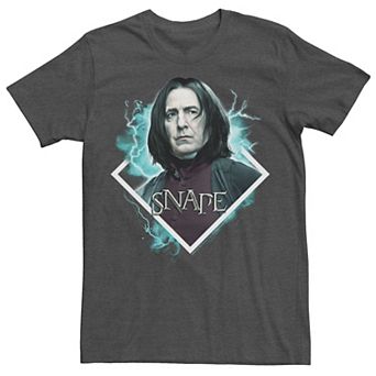 Men's Harry Potter Snape Blue Lightning Character Portrait Graphic Tee