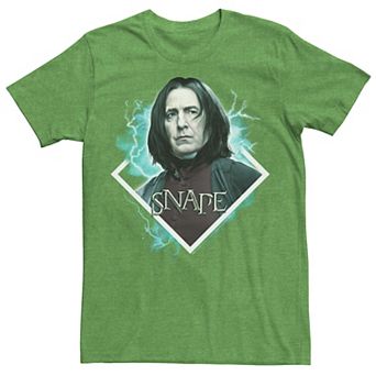 Men's Harry Potter Snape Blue Lightning Character Portrait Graphic Tee