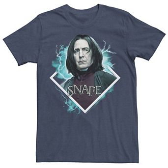Men's Harry Potter Snape Blue Lightning Character Portrait Graphic Tee