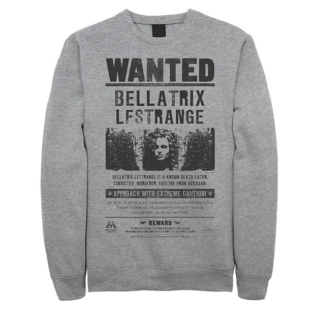 Men s Harry Potter Bellatrix Lestrange Wanted Poster Sweatshirt