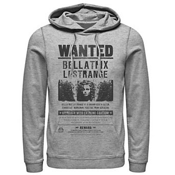 Men's Harry Potter Bellatrix Lestrange Wanted Poster Graphic Pullover Hoodie