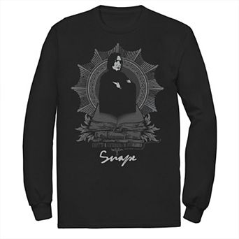 Men's Harry Potter Snape Books Portrait Long Sleeve Graphic Tee
