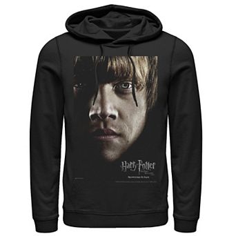 Men's Harry Potter Deathly Hallows Ron Character Poster Graphic Pullover Hoodie