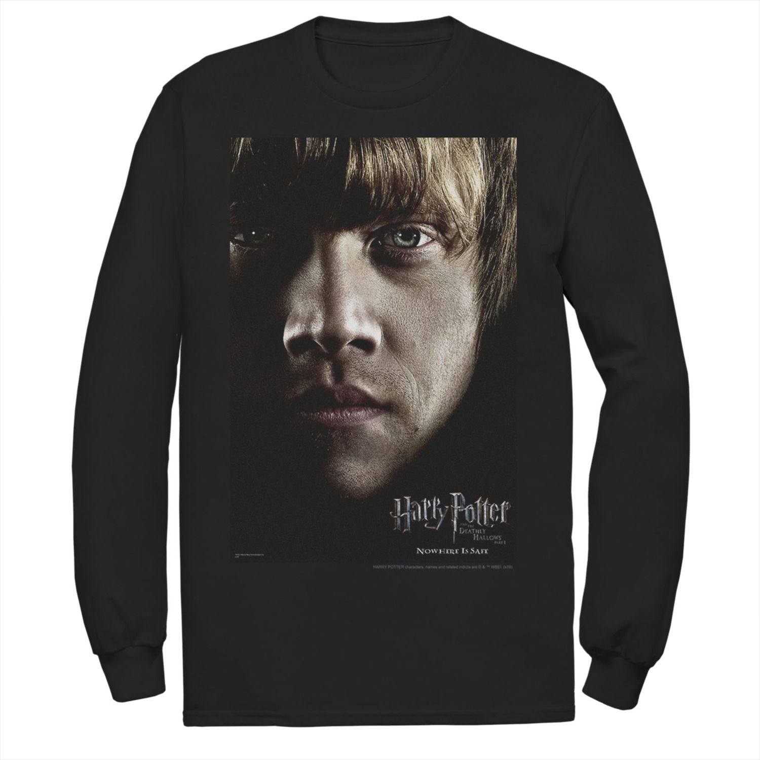 Image for Harry Potter Men's Deathly Hallows Ron Character Poster Long Sleeve Graphic Tee at Kohl's.