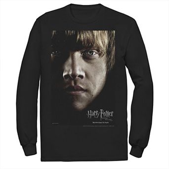 Men's Harry Potter Deathly Hallows Ron Character Poster Long Sleeve Graphic Tee