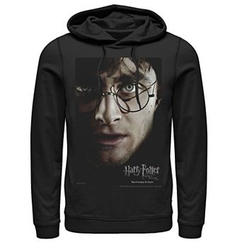 Men's Harry Potter Deathly Hallows Harry Character Poster Graphic Pullover Hoodie