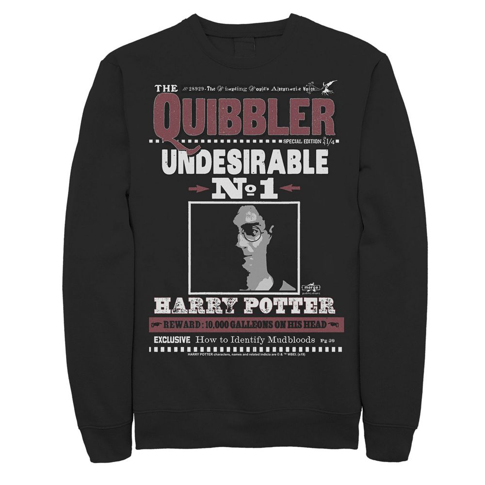 Men's Harry Potter The Quibbler Undesirable Number 1 Fleece Graphic ...