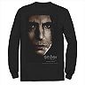 Men's Harry Potter Deathly Hallows Snape Character Poster Long Sleeve Graphic Tee