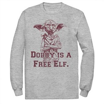 Men's Harry Potter Dobby Is A Free Elf Sketch Long Sleeve Graphic Tee