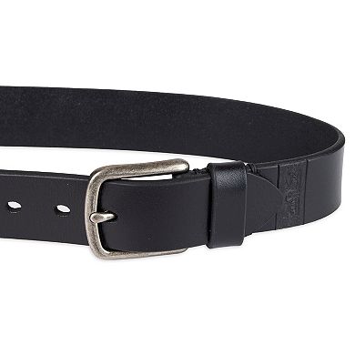 Men's Levi's® Sanded Logo Bevel Edged Leather Jean Belt