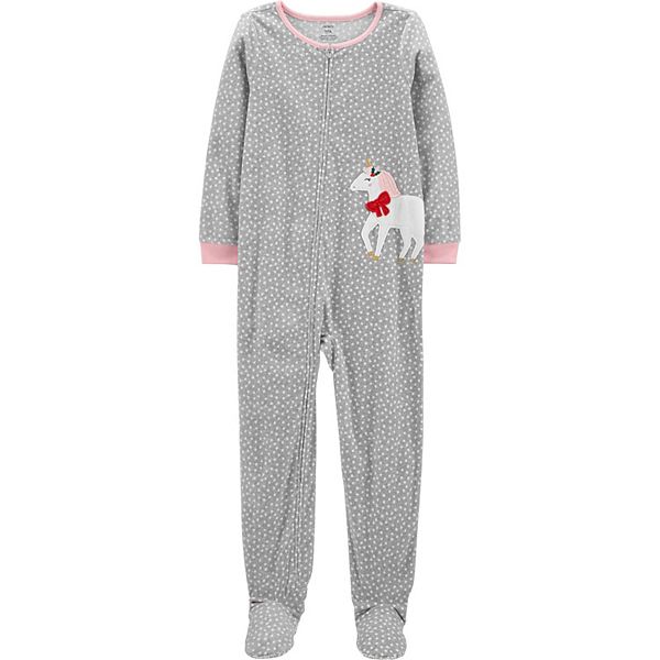 Girls 4 14 Carter s Unicorn Fleece Footed Pajamas