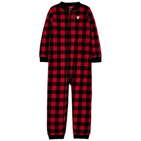 Girls 4-14 Carter's Buffalo Check Fleece One-Piece Pajamas