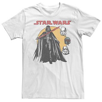 Men's Star Wars Darth Vader And Trooper Helmets Graphic Tee