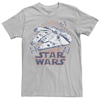 Men's Star Wars Falcon Logo 4th Of July Fireworks Graphic Tee