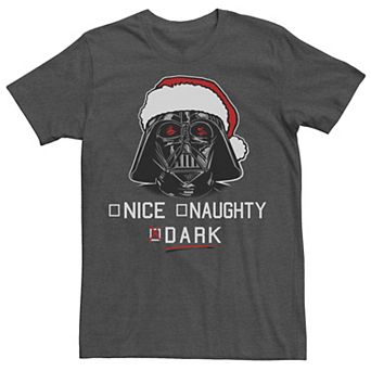 Men's Star Wars Darth Vader Dark List Santa Christmas Graphic Tee