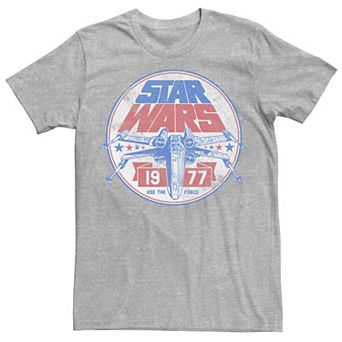 Men's Star Wars Patriotic X-Wing Vintage Badge Graphic Tee
