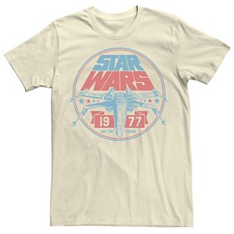 Men's Star Wars Patriotic X-Wing Vintage Badge Graphic Tee