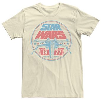 Men's Star Wars Patriotic X-Wing Vintage Badge Graphic Tee
