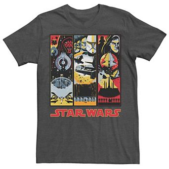 Men's Star Wars Maul Trooper Anakin Retro Panels Graphic Tee