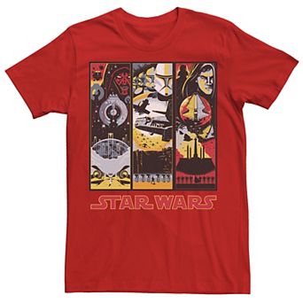 Men's Star Wars Maul Trooper Anakin Retro Panels Graphic Tee