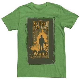 Men's Harry Potter Neither Can Live While The Other Survives Quote Graphic Tee