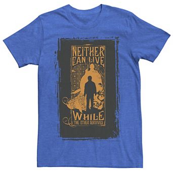 Men's Harry Potter Neither Can Live While The Other Survives Quote Graphic Tee